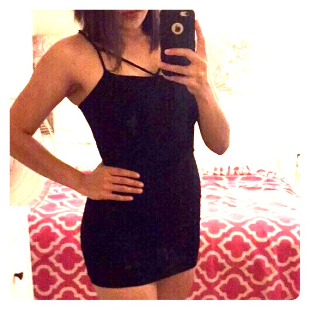 Black mini dress